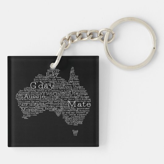 Porte-clés Carte de l'argot australien (Dos)