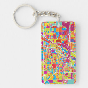 Porte-clés Carte de Las Vegas coloré, Nevada