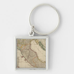 Porte-clés Carte de l'Atlas italien aux couleurs de la main