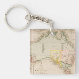 Porte-clés Carte de l'Australie et de la Nouvelle Zélande