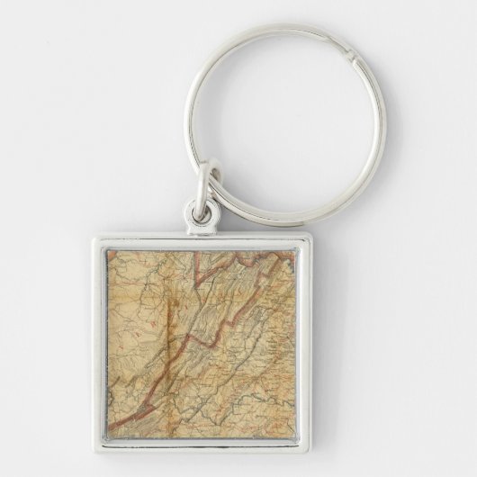Porte-clés Carte de l'État de Virginie (Devant)