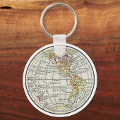 Porte-clés Carte de l'hémisphère occidental Globe Travel Art (Recto)