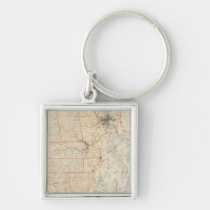 Porte-clés Carte de l'île composite Rhode