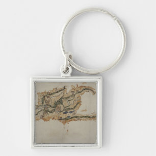 Porte-clés Carte de l'île de Saint-Domingue
