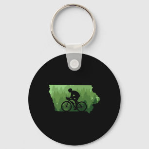 Porte-clés Carte de l'Iowa cycliste de VTT vélo tout terrain
