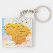 Porte-clés Carte De Lituanie (Dos)