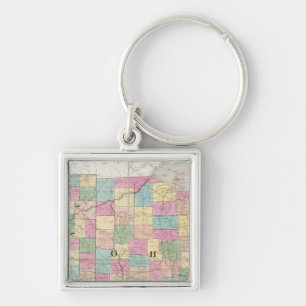 Porte-clés Carte de l'Ohio et de l'Indiana