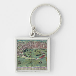 Porte-clés Carte de Messine, de "Civitates Orbis Terrarum"