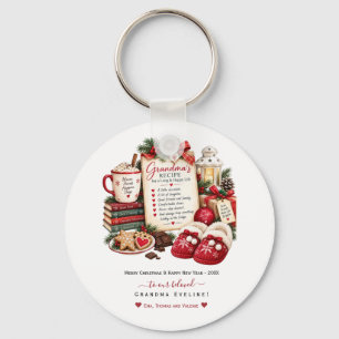 Porte-clés Carte de Noël et Nouvel An personnalisée pour gran