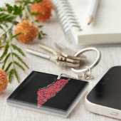 Porte-clés Carte de Palestine remplie de pastèques | Palestin (Devant Droit)