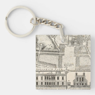 Porte-clés Carte de parc de Greenwich
