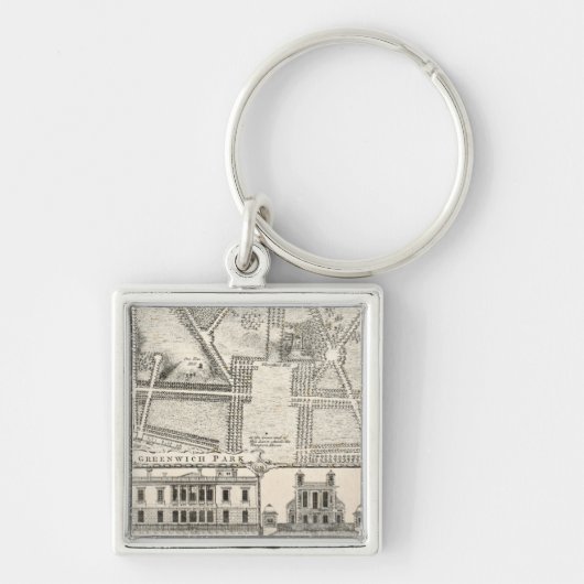 Porte-clés Carte de parc de Greenwich (Devant)