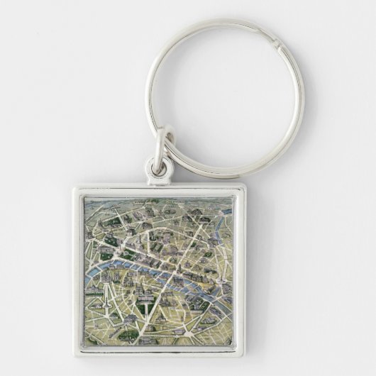 Porte-clés Carte de Paris au cours de la période des Grands (Devant)