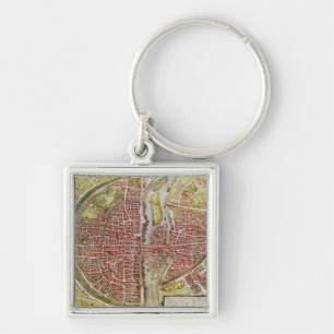 Porte-clés Carte de Paris 'de terrarrum d'orbis de Civitates