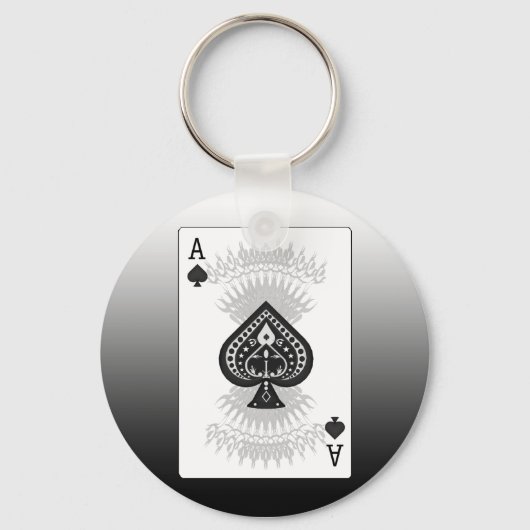 Porte-clés Carte de Poker Ace of Spades : (Recto)