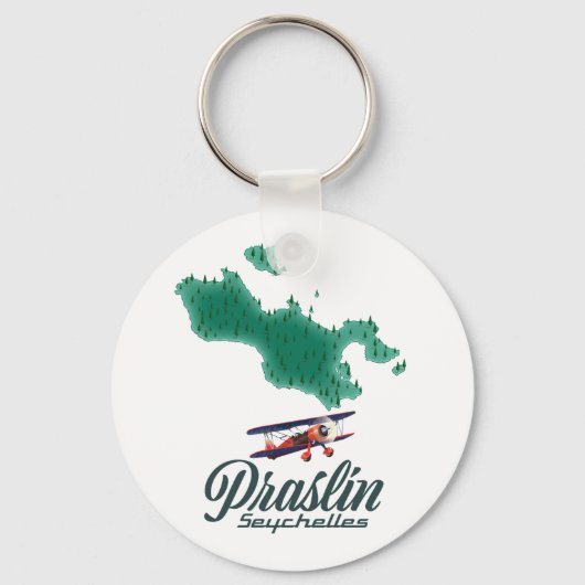 Porte-clés carte de Praslin Seychelles (Recto)