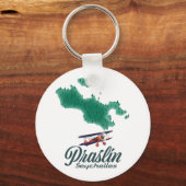 Porte-clés carte de Praslin Seychelles (Recto)