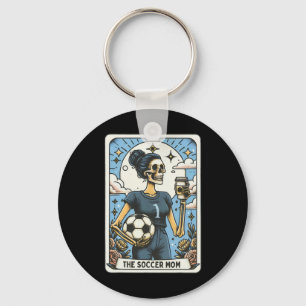 Porte-clés Carte de tarot de mère de football vintage Hallowe