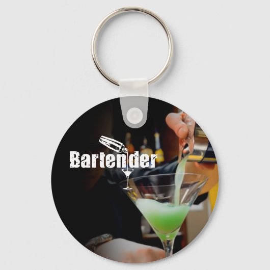 Porte-clés Carte de visite de barman (Recto)