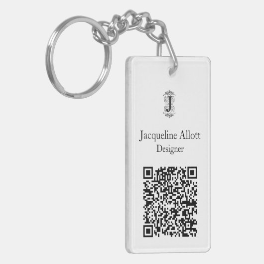 Porte-clés Carte de visite de code QR (Devant gauche)