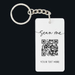 Porte-clés Carte de visite de logo de code QR de balayage min<br><div class="desc">C'est un minimaliste élégant moderne Scan Me QR Code Your Logo Business Sign!</div>