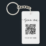 Porte-clés Carte de visite de logo de code QR de balayage min<br><div class="desc">C'est un minimaliste élégant moderne Scan Me QR Code Your Logo Business Sign!</div>