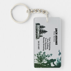Porte-clés Carte de visite du service d'abattage d'arbres Bûc