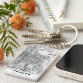 Porte-clés Carte Denver (Devant droit)