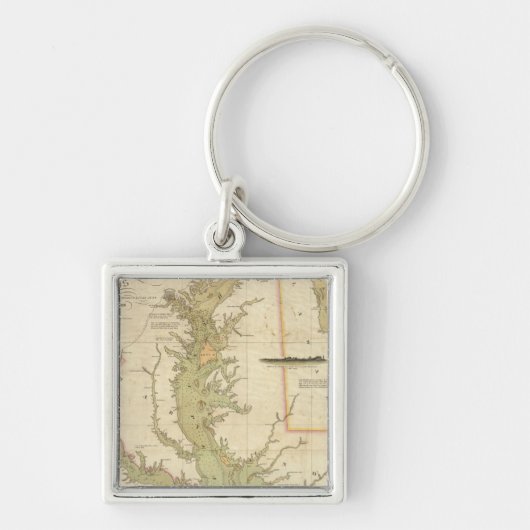 Porte-clés Carte des baies de Chesapeake et Delaware (Devant)