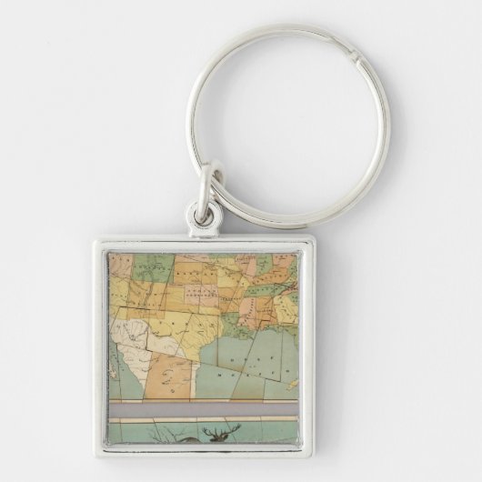 Porte-clés Carte des États-Unis d'Amérique 2 (Devant)