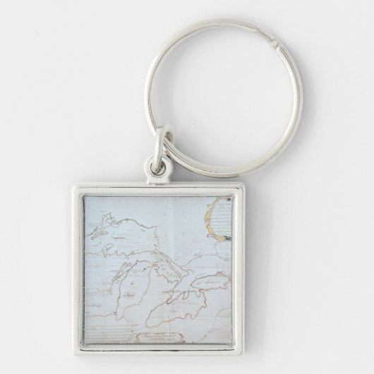 Porte-clés Carte des Great Lakes (Devant)