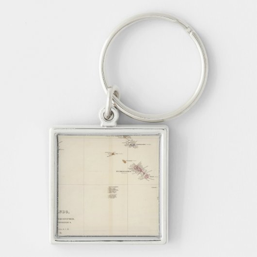 Porte-clés Carte des îles Leeward (Devant)