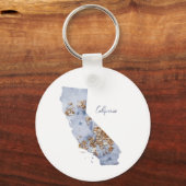 Porte-clés Carte d'état Blue & Gold California (Recto)