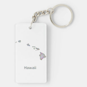 Porte-clés Carte d'Hawaï
