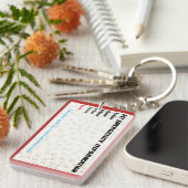 Porte-clés Carte d'information d'urgence pour animaux v3 (Devant droit)