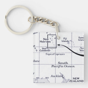 Porte-clés Carte d'océan de South Pacific