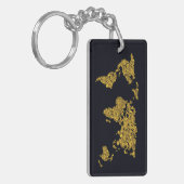 Porte-clés Carte d'or du monde de point (Devant gauche)