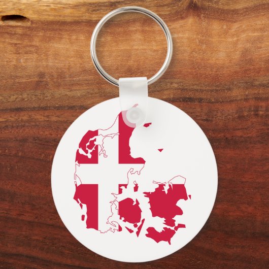 Porte-clés Carte Drapeau Danemark (Recto)