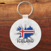 Porte-clés Carte Drapeau Islande 2.0 (Recto)