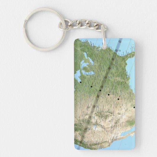 Porte-clés Carte du chemin d'Eclipse solaire 2017 (Devant)