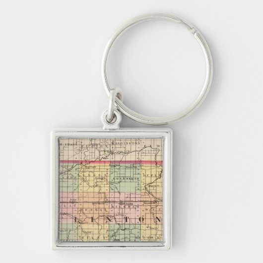 Porte-clés Carte du comté de Clinton, Michigan (Devant)