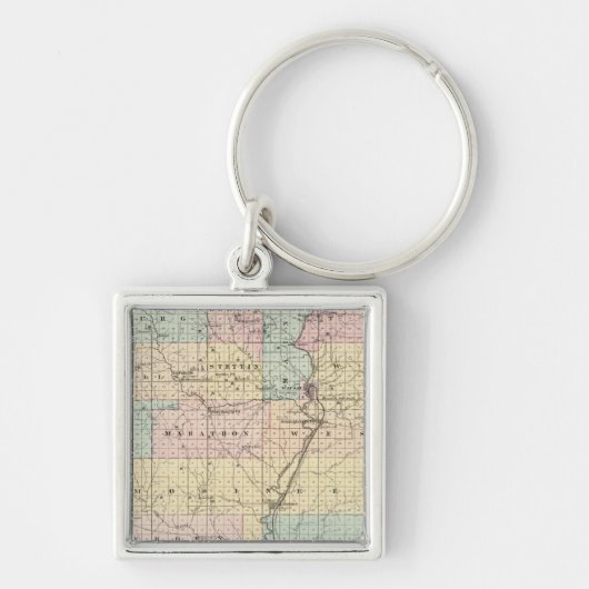 Porte-clés Carte du comté de Marathon (Devant)
