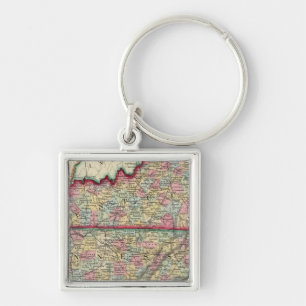 Porte-clés Carte Du Comté Du Kentucky Et Du Tennessee