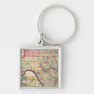 Porte-clés Carte Du Comté Du Texas