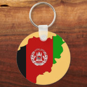 Porte-clés Carte du drapeau afghan (Recto)