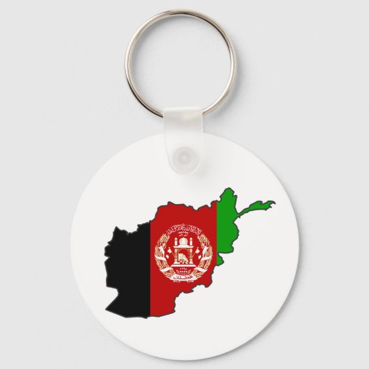 Porte-clés Carte du drapeau afghan (Recto)