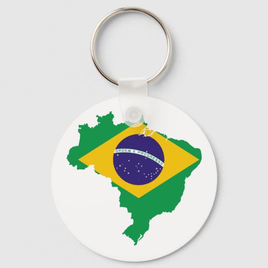 Porte-clés carte du drapeau brésilien (Recto)