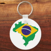 Porte-clés carte du drapeau brésilien (Recto)