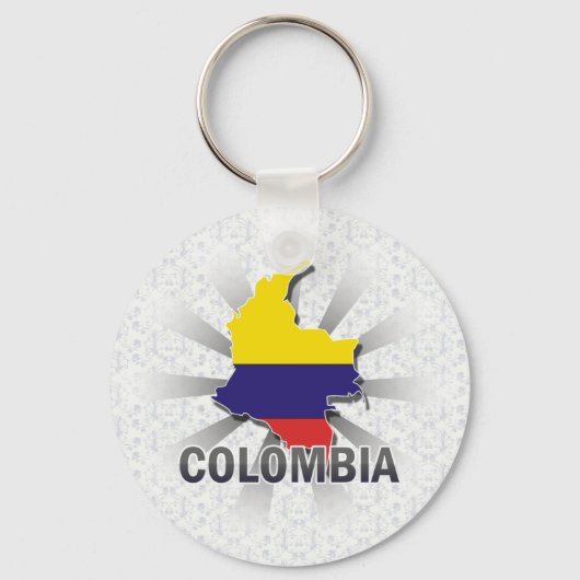 Porte-clés Carte du drapeau de la Colombie 2.0 (Recto)