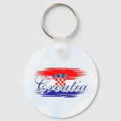 Porte-clés Carte du drapeau de la Croatie (Verso)